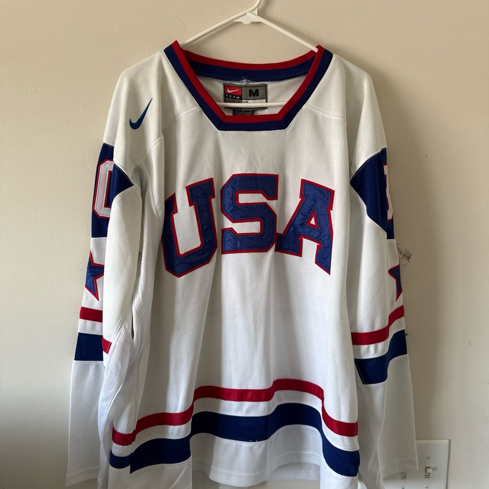 Men’s Nike Tim Thomas #30 Team USA 2010 Olympics Authentic Jersey Sz M - RARE